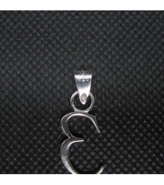 PE001431 Sterling Silver Pendant Charm Letter З Cyrillic Solid Genuine Hallmarked 925